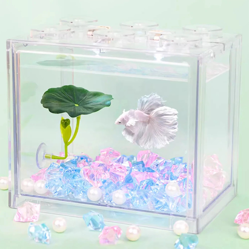 (Ce14)1/5PC Grüne Blatt-Hängem – Betta Fish Tank Bewertung und Preis